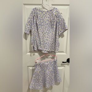 ZARA Girls Floral Shirt and Skirt 2 Piece Set Size 11-12